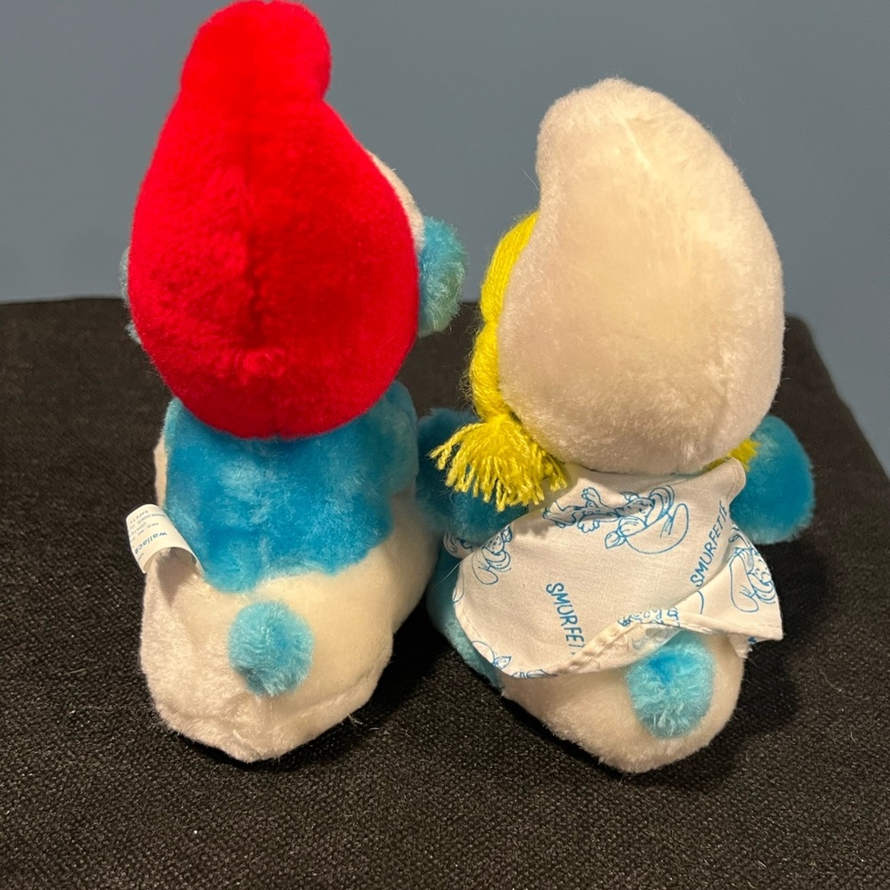 Vintage The Smurfs PEYO Smurfette Plush Doll Stuffed Animal Toy Lot of 2 - Picture 4 of 6